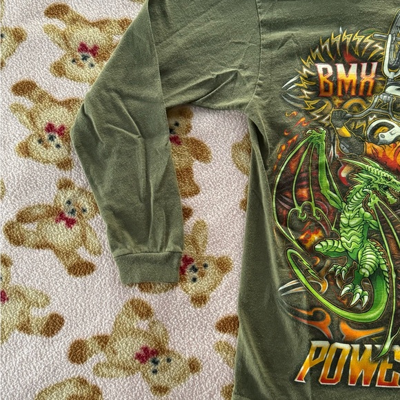 Green BMX long sleeve with cool 3D graphic - Picture 2 of 4